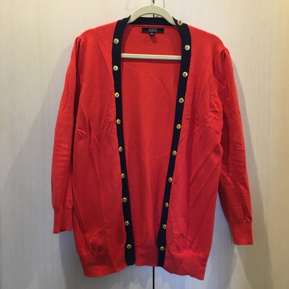 Red open cardigan - Picture 2 of 6